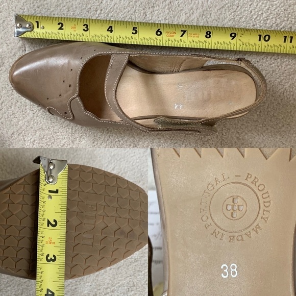 Fidji leather, made in Portugal, Sling back heels, 38/7.5 - Picture 7 of 16